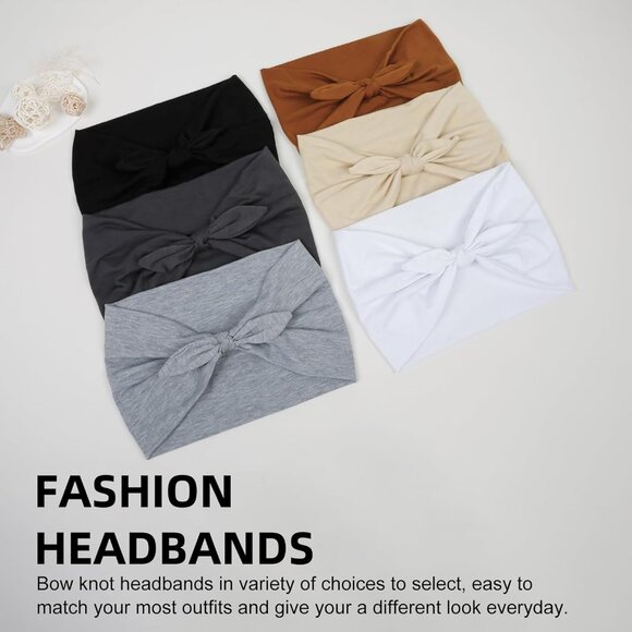 6 Packs Bow Headbands for Women 7’’ Extra Wide Head Bands for Women’s Hair Non S - Picture 7 of 7